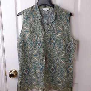 Paisley Linen Top Size 14